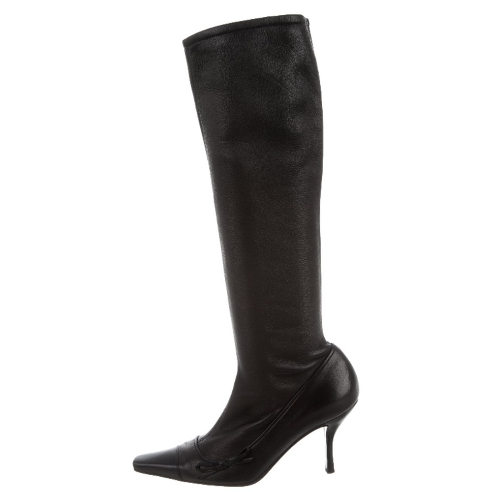 Chanel Leather Knee-High Boots w/CC